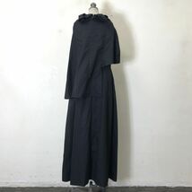 M2020-O-N◆ Iwish アイウィッシュ Y's ワイズ アシンメトリーワンピース ロング 変形 Yohji Yamamoto◆コットン ブラック 黒_画像6