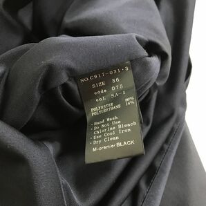 M1938-O-N◆美品◆日本製◆ M-PREMIER BLACK エムプルミエ ブラック フレアワンピース ノースリーブ 膝丈◆size36 ネイビーの画像7