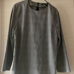 中古　ZARA WOMAN ザラ カットソー　千鳥柄　トップス　レディース　S 長袖　ブラウス