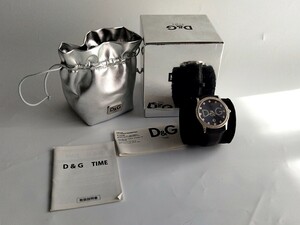 1円スタート！【D&Gドルチェ＆ガッバーナ】D&G　TIME GLORIA◆きらきらレディース　DW0008　電池切れ　ジャンク　箱付き 腕時計