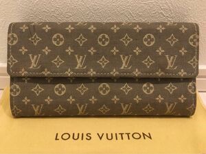 LOUIS VUITTON ルイヴィトン　長財布　二つ折り　ポルトフォイユ　サラ　モノグラム　ミニラン　キャンバス　グレー