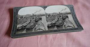 ステレオ写真4枚　フィリピン　農耕　船　米兵　体写真