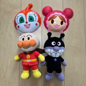 アンパンマン ばいきんまんのぬいぐるみ おめんセット