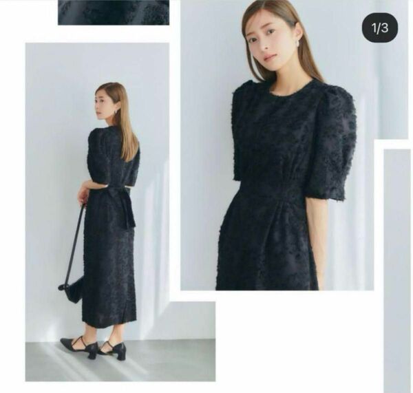 【美品】Ayla half sleeve lace dress black