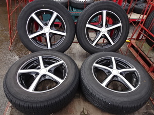 宮城大崎発★ECOFINE 195/65R15★状態良好♪マナレイアルミ 15×6J 5穴　114.3 4本 ラジアル 夏タイヤ ♪手渡しOK♪★Fラ3