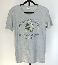 【☆1円スタート☆】Design Tshirts store graniph グラニフ クルーネック Tシャツ グレー カモフラ 迷彩 背景柄 レディース サイズ M #691_画像1