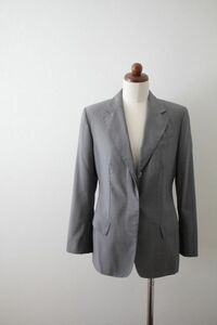  Italy made [GUCCI] Gucci tailored jacket 3B lady's 38 gray USED Gucci Japan 