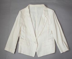 [Spick and Span] Spick & Span tailored jacket 1B тонн cell лен Mix хлопок неотбеленная ткань USED 36