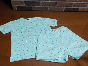  new goods short sleeves pyjamas room wear part shop put on size 160 ice light green click post shipping possible stamp possible 