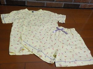 新品　半袖　パジャマ　ルームウェア　部屋着　サイズ160　アイス　薄黄　クリックポスト発送可　切手可