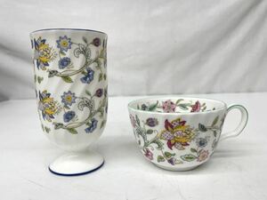 ！AK☆ 美品 MINTON HADDON HALL ティーカップ ゴブレット 花柄 ミントン ハドンホール カップ コーヒーカップ 洋食器 