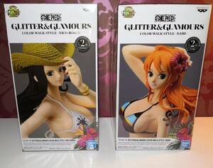 【未開封・箱ビニール保管品】GLITTER＆GLAMOURS COLOR WALK STYLE NICO ROBIN ＆ NAMI /グリッター ワンピース ロビン・ナミ フィギュア /