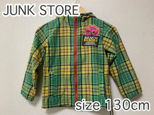 JUNK STORE ジャンクストアー ジャンバー ウインドブレーカー シャカシャカ 薄手 アウター チェック 130cm