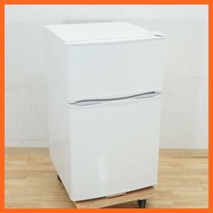 前ダ:【maxzen/マクスゼン】2ドア 冷凍冷蔵庫 90L JR090ML01WH 2019年 ホワイト 耐熱板天板 コンパクト 8段階の温度調整 ★送料無料★
