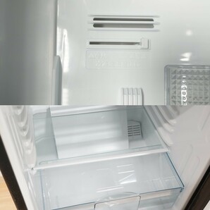 前ダ:【ツインバード】2ドア 冷凍冷蔵庫 110L HR-FJ11 2021年 ブラック ミラーデザイン 右開き 耐熱天板 冷凍室2段引出 ★送料無料★の画像6