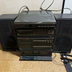 AIWA アイワ システムコンポ スピーカーペア 通電のみ確認 現状品 LX-33 レコードプレーヤーvx-CD3000 CDプレーヤーなど写真参照の画像1