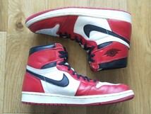 【130207-101】 VINTAGE 90's NIKE AIR JORDAN 1 CHICAGO USED US9 27.0cm 1994年製 ナイキ エアジョーダン1 ヴィンテージ シカゴ_画像4