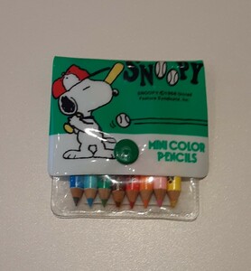 【未使用】SNOOPY ミニ カラー ペンシル 8色 雑貨 レトロ コレクション スヌーピー 色鉛筆 MINI COLOR PENCILS 