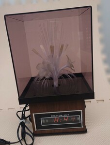 【ジャンク】村上貿易 PHANTOM-UNIT NO.F-605 ハイビスカス 白熱灯器具 パタパタ時計 ファイバーライト 昭和レトロ ファンタムライト 花