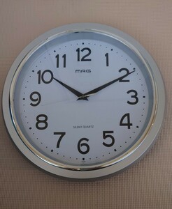 MAG 壁掛け時計 W-648 SM-Z アナログ 丸型 シンプル シルバー 掛け時計 モアマグ