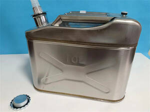 10L diesel . kerosene gasoline tank kerosene can portable can stainless steel steel vertical silver 