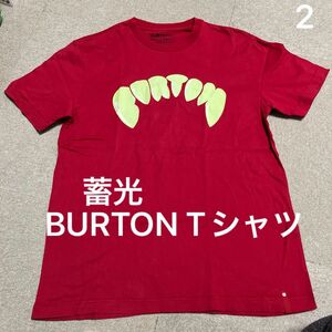 バートン　BURTON Tシャツ　蓄光　 半袖Tシャツ 半袖 プリントTシャツ プリント　赤　XLサイズ