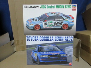 ハセガワ　1/24　JTCC　カストロール　無限　シビック 　/　BEEMAX　1/24　トヨタ　カローラレビン　AE92　1989スパ24時間レース