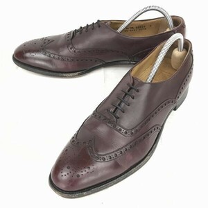 ジョンストン&マーフィー/ARISTOCRAFT【11A/27.0-28.0】アリスト　フルブローグ　ウイングチップ　Vintage/Shoes　赤茶　管理NO.Xi-28