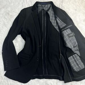 バーバリーブラックレーベル BURBERRY BLACK LABEL テーラードジャケット Lサイズ ノバチェック コットン 黒 ブラック