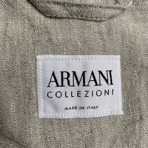 アルマーニコレッツォーニ『春夏の着こなし』ARMANI COLLEZIONI テーラードジャケット 48 L相当 麻 リネン95% グレー_画像7