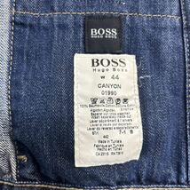 ヒューゴボス『漢の一着』HUGO BOSS デニムジャケット 44 M相当 希少レザータグ コットン インディゴブルー_画像8