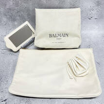 【正規品/鑑定済】BALMAIN バルマン スエード ショルダー ハンドバッグ グレー レディース メンズ 大容量 旅行 袋付 付属品有_画像10