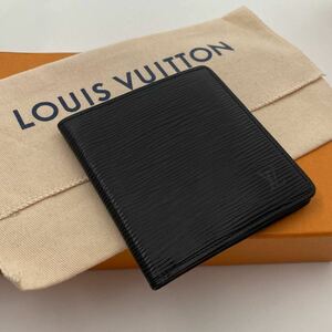 H659【美品】LOUIS VUITTON ルイヴィトン ポルトビエ 6カルトクレディ 札入れ 折財布 カード入れ エピ 黒 ブラック ノワール 二つ折り