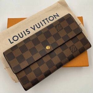 H667【極美品】LOUIS VUITTON ルイヴィトン ポルトフォイユサラ N61734 ダミエ 二つ折り長財布 カード入れ×6