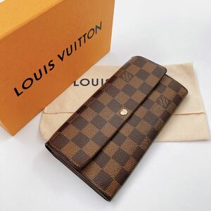 H610【美品】LOUIS VUITTON ルイヴィトン ポルトフォイユサラ N61734 ダミエ 二つ折り長財布 カード入れ×10