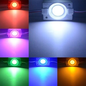 24V トラック ブルー COB タイヤ灯 LED サイドマーカー ランプ 作業灯 路肩灯 LEDダウンライト 防水 S25 10パネル連結 10コマ CBD02の画像3