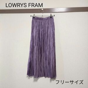 美品　LOWRYS FRAM　プリーツスカート　ロングスカート　 ウエストゴム　 無地　フリーサイズ