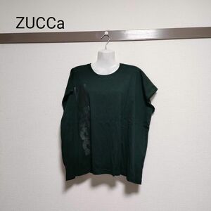 美品　ZUCCa　ロゴT　 カットソー　半袖　黒　サイズフリー