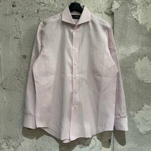 Maker's Shirt メーカーズ シャツ 鎌倉 鎌倉シャツ 長袖シャツ Yシャツ サイズ:41-85 ピンク ストライプ 織り