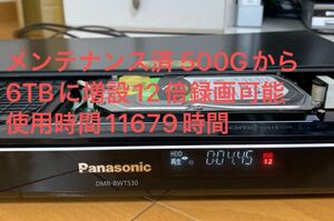 2番組同時録画　DMR-BWT530電源コード付500Gから6TBに交換-録画時間2倍　no 16