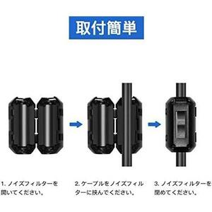 フェライトコア 内径Φ3.5mm，Φ5mm，Φ7mm，Φ9mm，Φ13mm ノイズ 除去 電源線 高周波 ノイズフィルター パッチンコア ヒンジ式