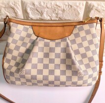 【美品】ルイヴィトン シラクーサ PM ダミエ・アズール ショルダーバッグ LOUIS VUITTON 白ダミエ レディース バッグ_画像3