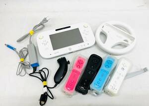 H714*0.5　通電OK　任天堂　WiiU　おまとめ　8点セット　パッド(WUP-010)/リモコン4台/ハンドル/ヌンチャク/充電アダプター　ゲーム　