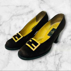 【83】FENDI　フェンディ　パンプス　ヒール　中古品　保管品　黒