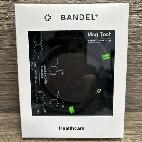 [BANDEL] バンデル ヘルスケア ボールド ネックレス ライト スポーツ 磁気ネックレス 47cm ブラック/グリーン