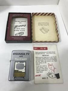 元箱印刷物付き【Zippo】U.Sジッポーライター SYLVANIA TV with HALOLIGHT 【1958年製】レア デッドストック ビンテージ Vintage