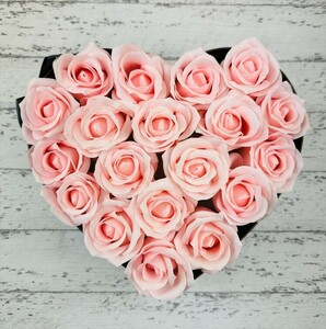  soap material . could .. not . flower soap flower Heart box rose art flower arrangement pink pink