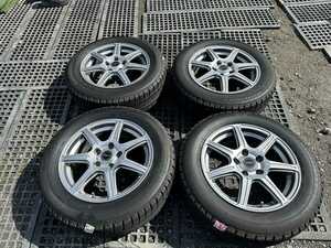 BRIDGESTONE ZART R7 社外ホイール 16in 6.5J ＋46 PCD114.3 5穴 21年製スタッドレス付 BS ICEPARTNER2 205/60R16【中古/埼玉より発送】