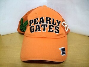 ★激安★即決★中古★ゴルフ★パーリーゲイツ★PEARLY GATES★メンズ★メッシュ★キャップ★帽子★オレンジ★送料３００円★