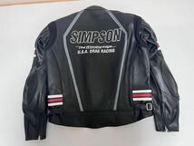 新品 シンプソン SIMPSON レザー ジャケット 牛革 SLJ-7112 ブラック _画像2